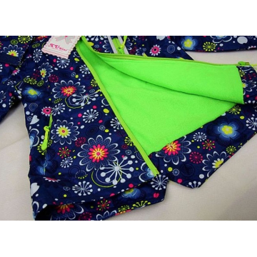 Dětská dívčí šusťáková bunda s fleecem | Nepromokavá na jaro a podzim