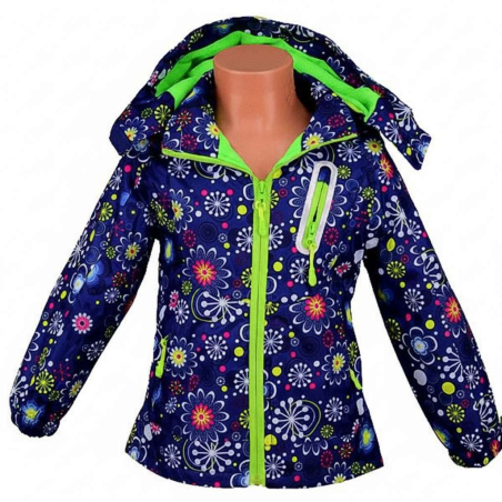 Dětská dívčí šusťáková bunda s fleecem | Nepromokavá na jaro a podzim