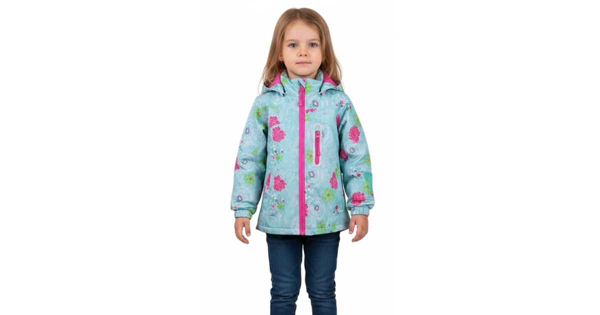 Dětská dívčí šusťáková bunda s fleecem | Nepromokavá na jaro a podzim