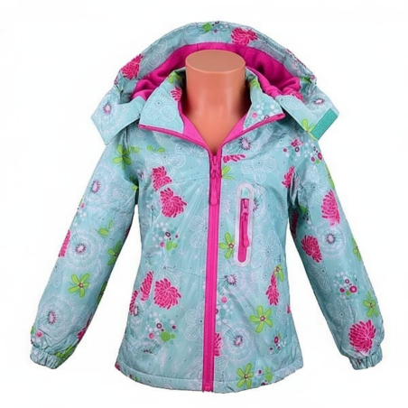 Dětská dívčí šusťáková bunda s fleecem | Nepromokavá na jaro a podzim