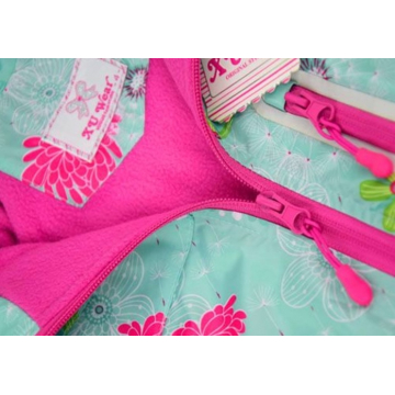 Dětská dívčí šusťáková bunda s fleecem | Nepromokavá na jaro a podzim