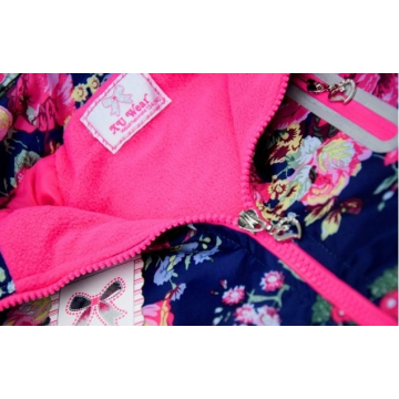 Dětská dívčí šusťáková bunda s fleecem | Nepromokavá na jaro a podzim