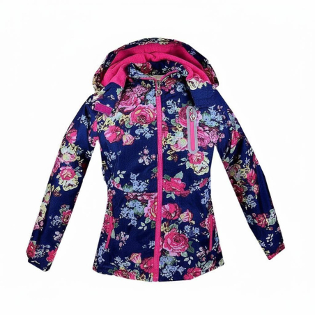 Dětská dívčí šusťáková bunda s fleecem | Nepromokavá na jaro a podzim