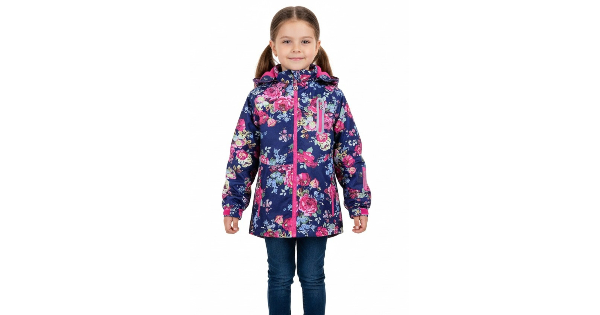 Dětská dívčí šusťáková bunda s fleecem | Nepromokavá na jaro a podzim