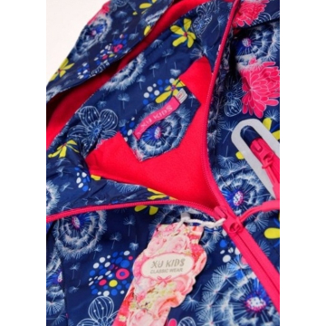 Dětská dívčí šusťáková bunda s fleecem | Nepromokavá na jaro a podzim