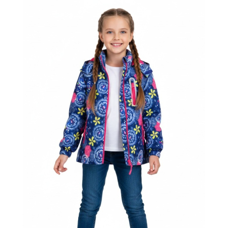 Dětská dívčí šusťáková bunda s fleecem | Nepromokavá na jaro a podzim