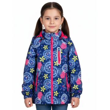 Dětská dívčí šusťáková bunda s fleecem | Nepromokavá na jaro a podzim
