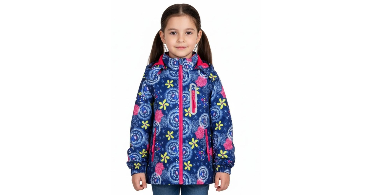 Dětská dívčí šusťáková bunda s fleecem | Nepromokavá na jaro a podzim