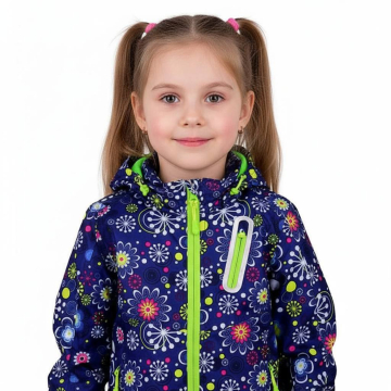 Dětská dívčí šusťáková bunda s fleecem | Nepromokavá na jaro a podzim