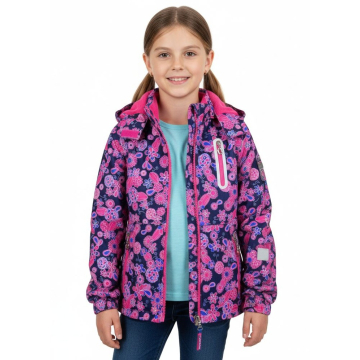 Dětská dívčí šusťáková bunda s fleecem | Nepromokavá na jaro a podzim