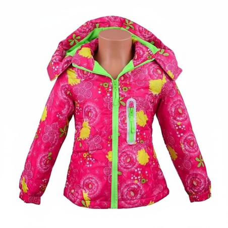 Dětská dívčí šusťáková bunda s fleecem | Nepromokavá na jaro a podzim