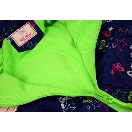 Dětská dívčí šusťáková bunda s fleecem | Nepromokavá na jaro a podzim