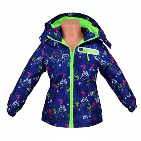 Dětská dívčí šusťáková bunda s fleecem | Nepromokavá na jaro a podzim