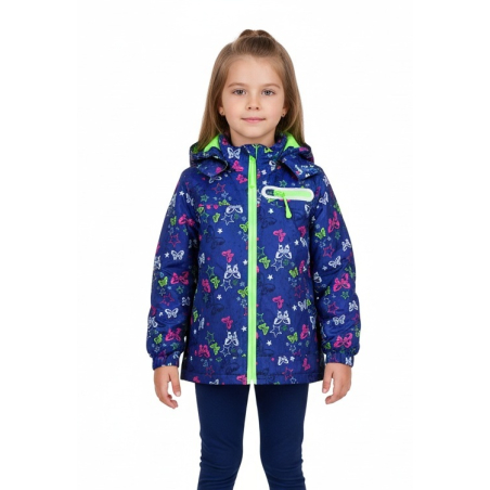 Dětská dívčí šusťáková bunda s fleecem | Nepromokavá na jaro a podzim