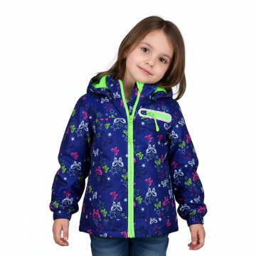 Dětská dívčí šusťáková bunda s fleecem | Nepromokavá na jaro a podzim