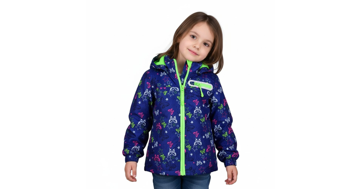 Dětská dívčí šusťáková bunda s fleecem | Nepromokavá na jaro a podzim
