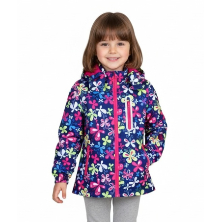 Dětská dívčí šusťáková bunda s fleecem | Nepromokavá na jaro a podzim