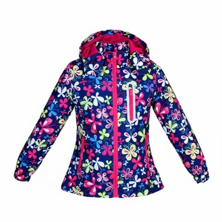 Dětská dívčí šusťáková bunda s fleecem | Nepromokavá na jaro a podzim