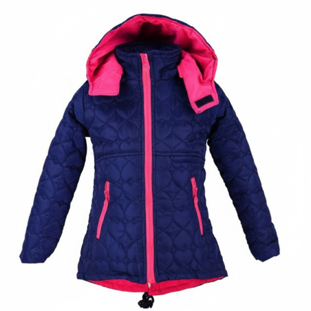 Dívčí prošívaná přechodová bunda | Srdíčkový vzor | Jaro/Podzim