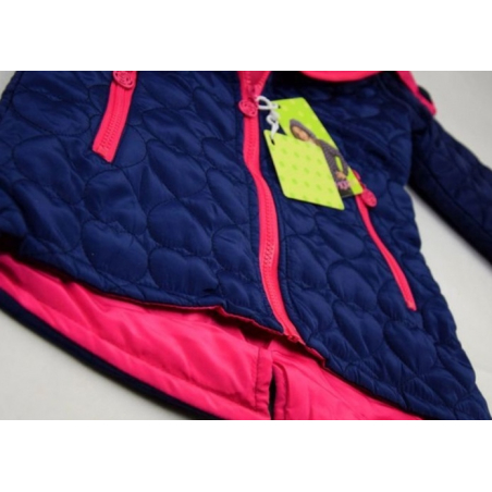 Dívčí prošívaná přechodová bunda | Srdíčkový vzor | Jaro/Podzim