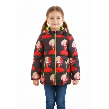 Dívčí prošívaná bunda s kapucí | Jarní a podzimní kabátek