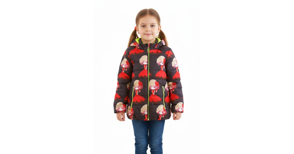 Dívčí prošívaná bunda s kapucí | Jarní a podzimní kabátek