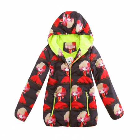 Dívčí prošívaná bunda s kapucí | Jarní a podzimní kabátek