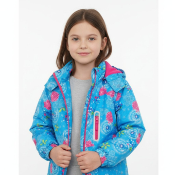 Dětská dívčí šusťáková bunda s fleecem | Nepromokavá na jaro a podzim