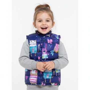 Dívčí zateplená vesta vestička - zvířátka