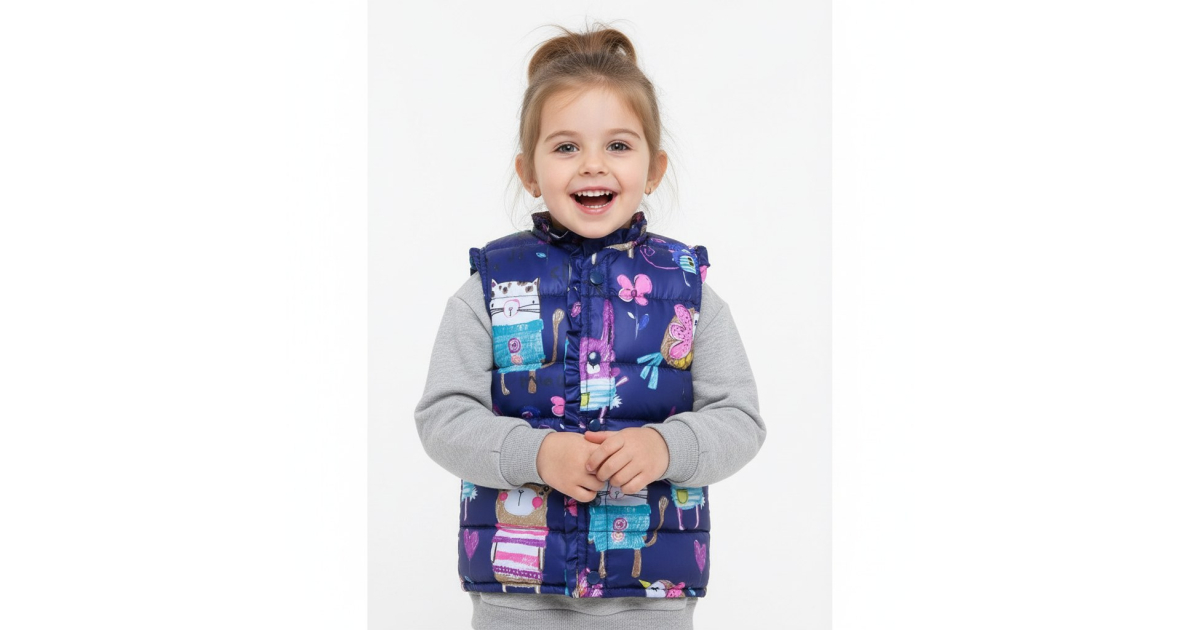 Dívčí zateplená vesta vestička - zvířátka