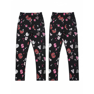 Dívčí zateplené legíny s kožíškem | Bambusové termo legíny