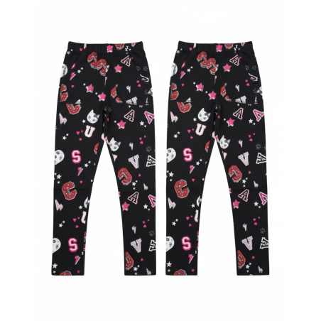 Dívčí zateplené legíny s kožíškem | Bambusové termo legíny