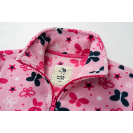 Mikina fleecová bez kapuce s motýlky Moderní vzhled