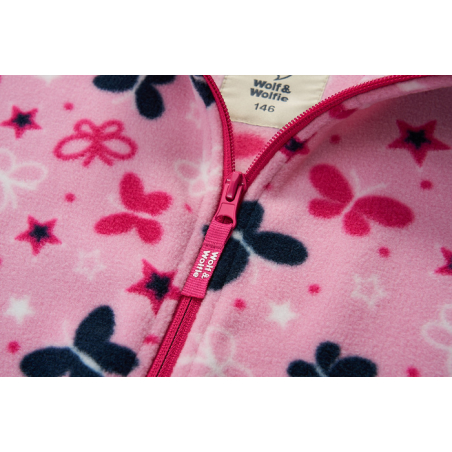 Mikina fleecová bez kapuce s motýlky Moderní vzhled