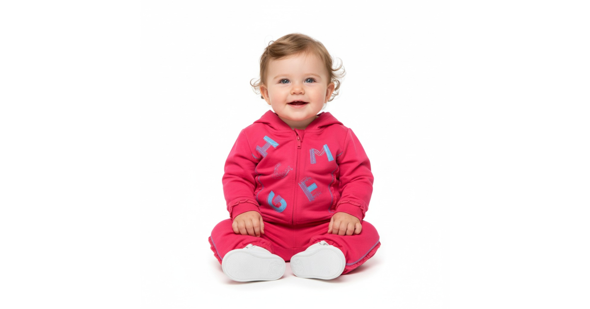 Kojenecká tepláková souprava Wolf - tm. růžová