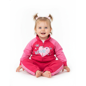 Kojenecká tepláková souprava Wolf -srdíčková