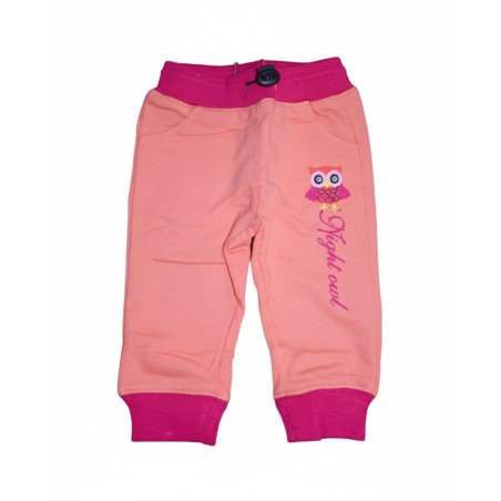 Kojenecké tepláky Kugo  sovička - lososová