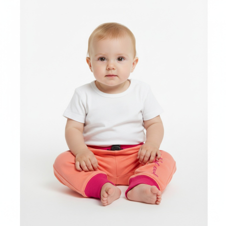 Kojenecké tepláky Kugo  sovička - lososová