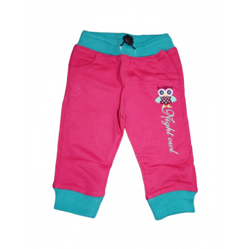 Kojenecké tepláky Kugo sovička malinová