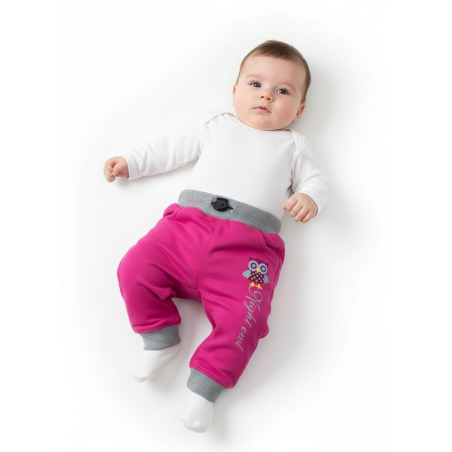 Kojenecké tepláky Kugo sovička - vínová