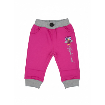 Kojenecké tepláky Kugo sovička - vínová