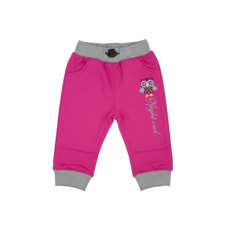 Kojenecké tepláky Kugo sovička - vínová