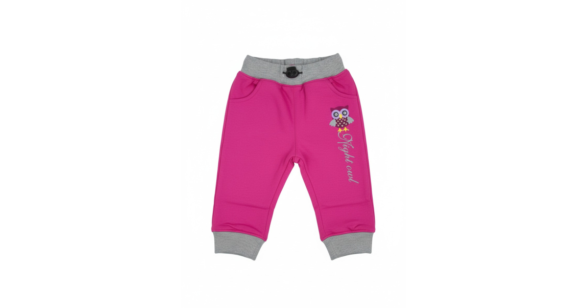 Kojenecké tepláky Kugo sovička - vínová