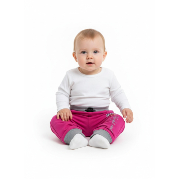 Kojenecké tepláky Kugo sovička - vínová