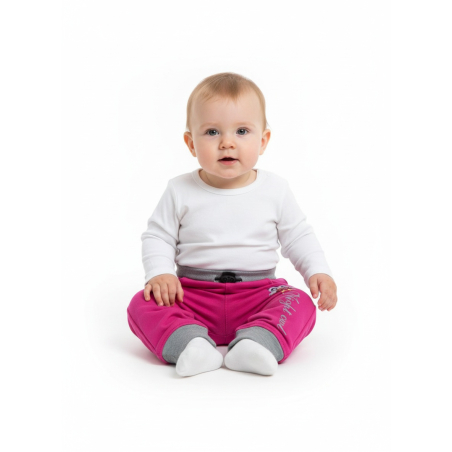 Kojenecké tepláky Kugo sovička - vínová