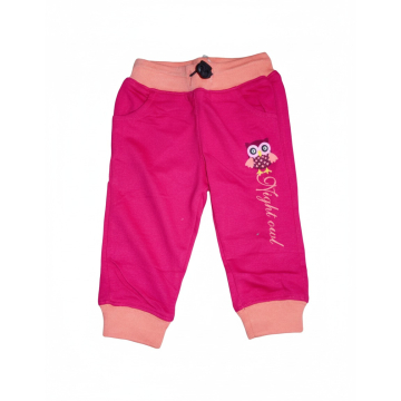 Kojenecké tepláky Kugo sovička malinová