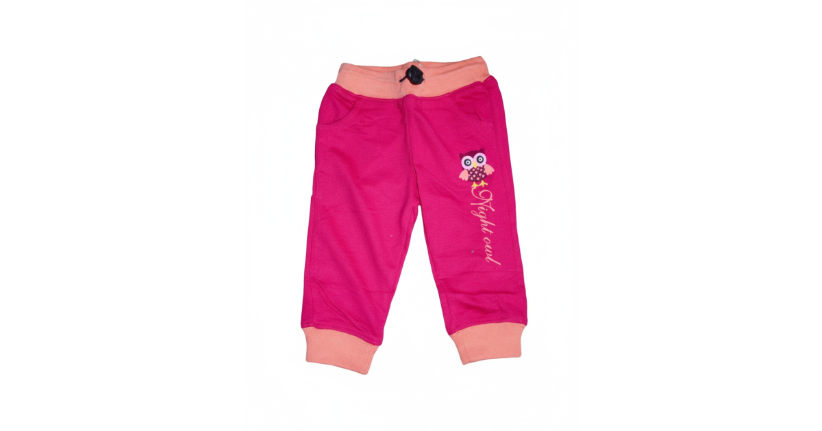 Kojenecké tepláky Kugo sovička malinová