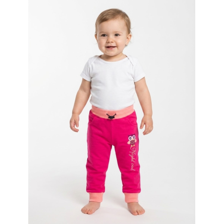 Kojenecké tepláky Kugo sovička malinová